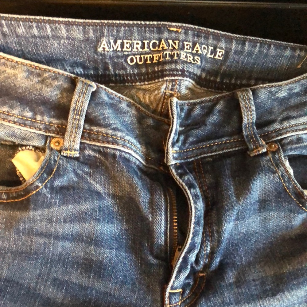 American Eagle Kick Boot Stretch Distressed Jeans